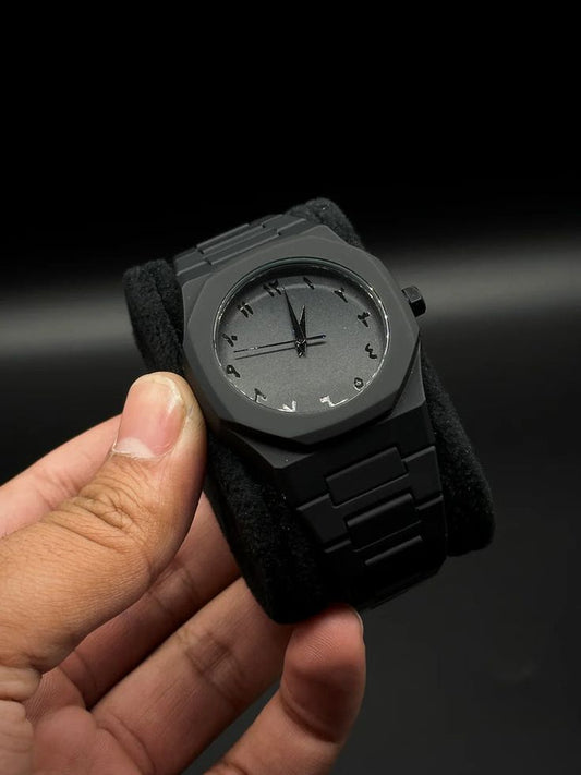 Black Aura Quartz Watch β Stylish Analog Watch for Men & Boys